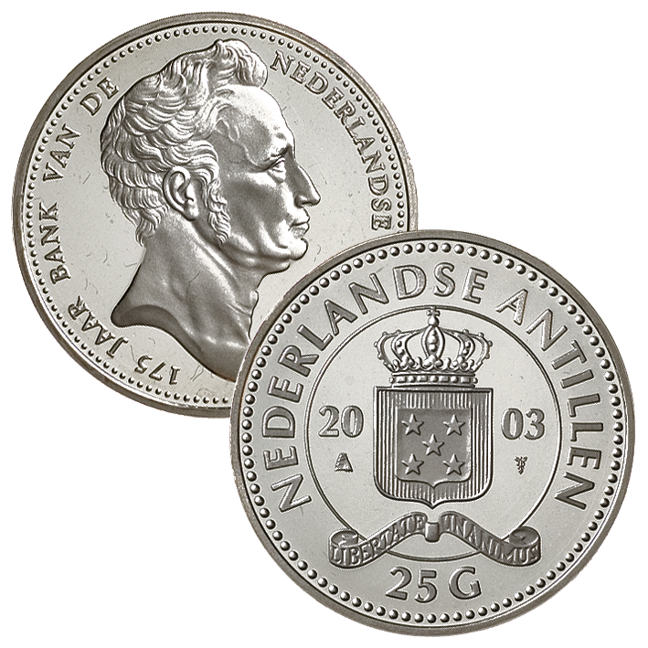 25 Gulden 2003 175 jaar Bank van de Nederlandse Antillen Proof